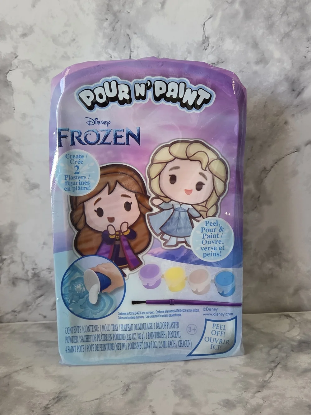 Disney Frozen Pour N' Paint & Press-On Nail Set - Purple, Blue, Pink